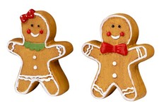 2er Set Lebkuchen Deko Keramik Figur Braun Weihnachtsdeko Tischdeko Weihnachten