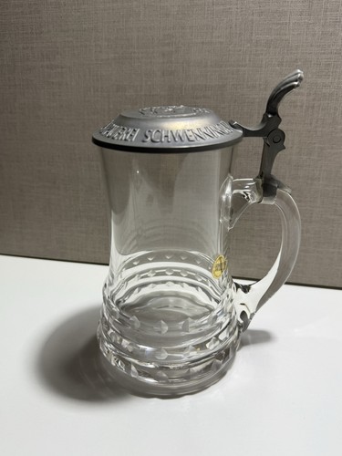 Glaskrug bierkrug zinndeckel - glaskrug,