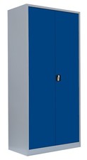 Aktenschrank Metallschrank 2 Türen 4 Fachböden 194,5x92x42cm grau/enzianblau
