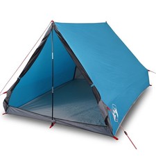 Camping Keilzelt Campingzelt Zelt 2 Personen Blau Wasserdicht 210 x 150 x 120 cm