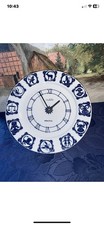 DDR Wanduhr Uhr Küchenuhr Tierkreiszeichen  Weimar Quartz Porzellan Teller Deko
