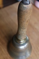 Große, antike Hand-, Tischglocke m. Holzgriff, H 21,5 cm, D 10cm, Vintage