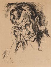Heinrich Nauen - Bildnis Edwin Redslob - Lithographie 1920, signiert