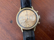 BWC Landeron 248 Chronograph Swiss Herrenuhr Tachymeter Gold Incabloc  70er