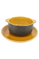 MELITTA Suppentasse mit Untertasse Porzellan Gelb Klassisch Vintage 17cm