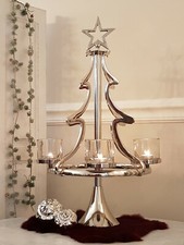 COR MULDER hängender Adventskranz Weihnachtsbaum Weihnachtskranz silber 72 cm