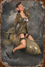 Retro blechschild pin girl - pin, up
