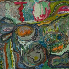 Erika Dobslaff Abstrakte Komposition Mischtechnik Aquarell signiert 1992