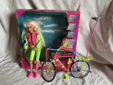 90er Bicyclin Biking Mountainbike Fahrrad Barbie mit Karton Mattel 