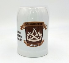 Bierkrug mit Zunftzeichen für Zimmerer auf Wunsch mit Deinem Namen oder Firma