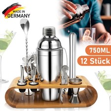 Cocktail Set Shaker 750 ml Mixer Edelstahl Cocktailset Stampfer & Sieb 12 teilig