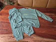 Schöner Herren Pyjama Schlafanzug grün Gr. M / 48
