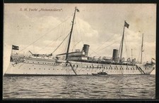 AK Kriegsschiff S. M. Yacht Hohenzollern auf Reede 