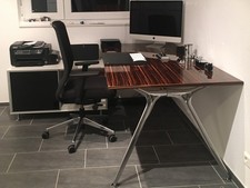 Hochwertiger Schreibtisch Mit Alu Fußgestell + Sideboard + Bürostuhl 