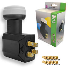 Universal Quattro Quatro LNB LNC LMB 0,1db UHD für Multischalter + 8x F-Stecker 