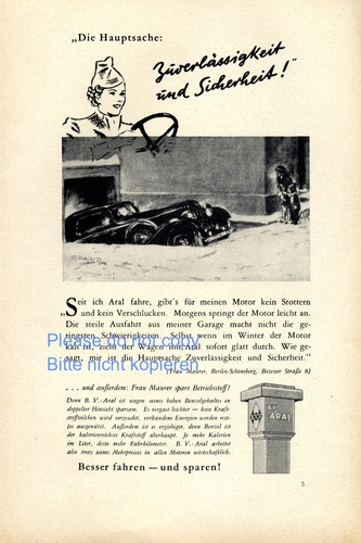 Benzin aral reklame 1938 - benzin,