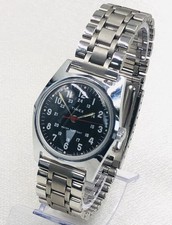 Timex Herrenarmbanduhr Schwarz Edelstahl 12/24h Water Resistant Taiwan