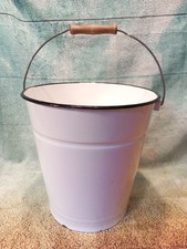 alter Emaileimer weiß schwarz Pflanzkübel Wassereimer Emaille Eimer 10 L Nr.7