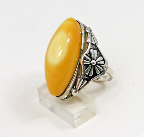 Bernstein silber ring - bernstein,