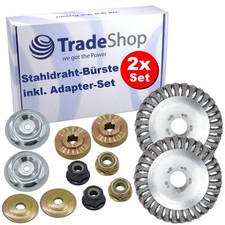 2x Unkrautbürste Trimmerkopf 15cm inkl. Adapter-Set für Stihl FR106 FR108 FR85