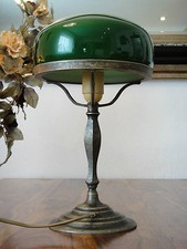 Tischlampe Pilz Lampe Jugendstil Antik Bankerlampe Schreibtischlampe Messing NEU