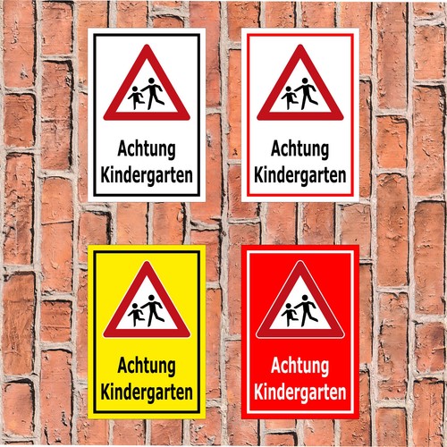 Schild achtung kindergarten - schild, kindergarten-