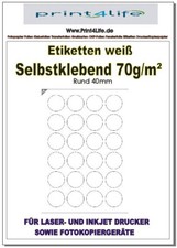 Etiketten RUND Ø40 mm weiß