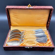 6 alte Alpacca Kaffee Silberlöffel im Etui so aus den 30zigern