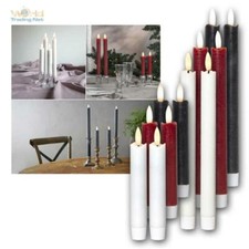 LED Stabkerzen "Flamme", 15/25cm, Timer, warmweiß, Echt-Wachs-Mantel Tafel-Kerze
