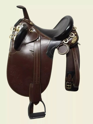 Leder pferdesattel mit - pferdesattel, horn