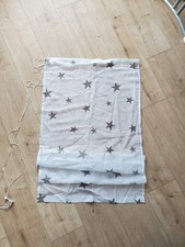 3 x Bonprix Gardine Rollo Raffrollo Weiß Grau Sterne halbtransparent 60 x 140 cm