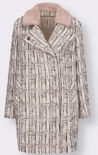 Damen Bouclé Woll Kurz Mantel