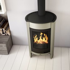 Warmluftofen Masterflamme Medie I Velvety Olive 12 kW Werkstattofen