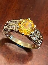 Schwerer Ring 9 kt Gold Mandarinen Citrin und Topas