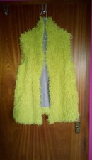 Kunstfell Plüsch ärmellose Winter Weste Marc Cain Limette gelb grün 38 N 3