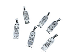 925 Sterling Silber Ägyptische Hieroglyphen Kartusche Anhänger  ( PRO-2* )
