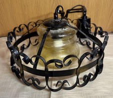 Deckenlampe DDR VEB Zwintschöna Schmiedeeisen Leuchte Hängelampe