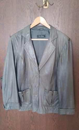 Lederjacke biker jacke grau - biker,