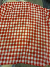 Deko Stoff Rot/ Weiss Kariert 104 X 118  Genutzt Als Gardine