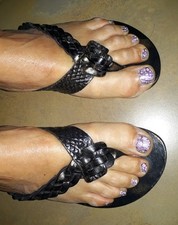 flache Zehentrenner, Leder, Gr. 37, Champa!, Sandaletten, sehr gut