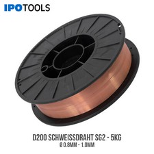MIG MAG Schweißdraht Stahldraht SG2 für Schutzgas Ø  0.8mm 1.0mm D200 Spule 5kg