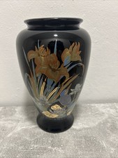 DDR Blumen Vase schwarz blaue