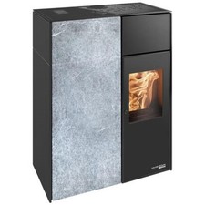 Haas+Sohn Pelletofen HSP 8 LUCCA II RLU tief-schwarz/Serpentino 8,5 kW