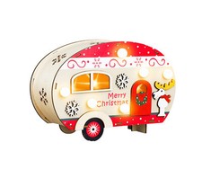 LED Holz Wohnwagen Weihnachten