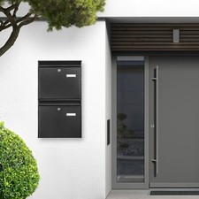 Burg-Wächter Briefkastenanlage 2 fach Briefkästen verzinkt Stahl Postkasten groß