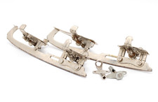 Alte Gleitschuhe Schlittschuhe aus Metall verstellbar Vintage 24-28 cm