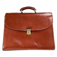 VERA PELLE Vintage Italienische Leder Dalles Tasche Braun A4 Aktentasche 4...