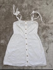 Zara Kleid Weiß Gr. M Boho Style Hippie Ibiza Sehr Guter Zustand