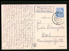 Landpoststempel Thandorf über Rehna /Meckl., Ansichtskarte 1958 