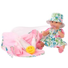 Gotz Sleepy Aquini Puppe Blooms Bad Baby Set, schließende Augen, S